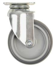 Møbelhjul drejbart m/plade mørkegrå 75 mm